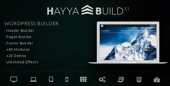 HayyaBuild v3.1 – WordPress Header, Footer and Page Builder