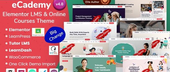 eCademy v4.8 - Elementor LMS & Online Courses Theme