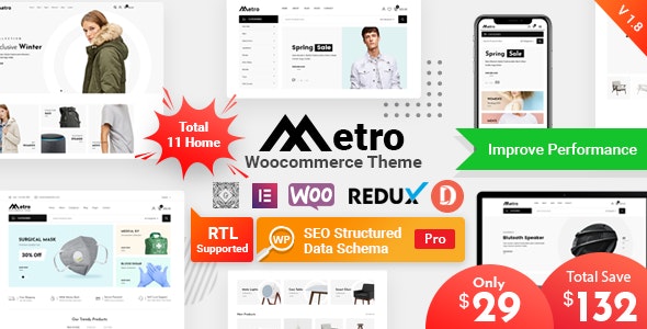 Metro v1.8.4 – Minimal WooCommerce WordPress Theme