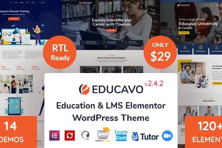 Educavo v2.7.2 – Online Courses & Education WordPress Theme