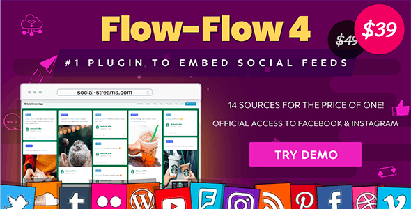 Flow-Flow v4.8.5 – WordPress Social Stream Plugin
