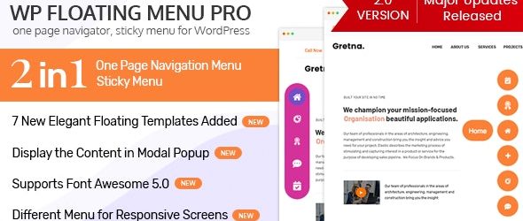 WP Floating Menu Pro v2.1.3 - One page navigator, sticky menu for WordPress